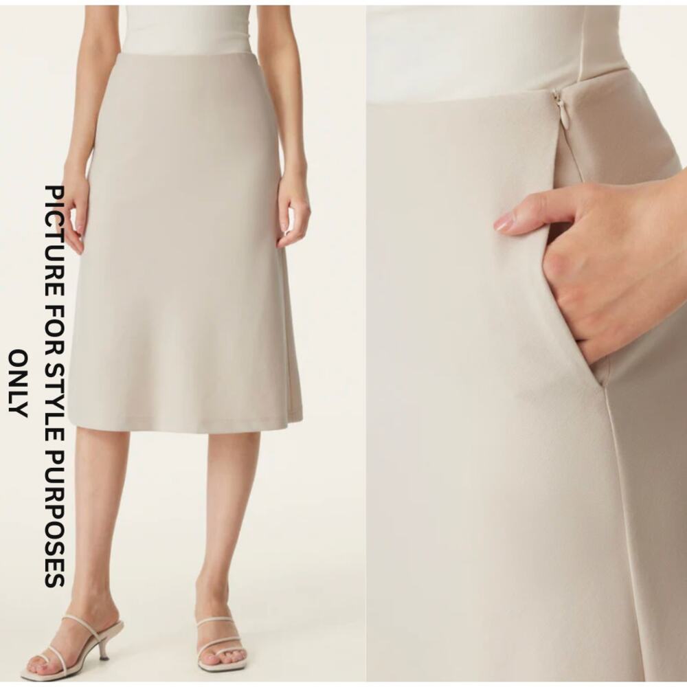 OGL Sandwashed A-line Midi Skirt with Pockets NWT SIZE S - Picture 2 of 2